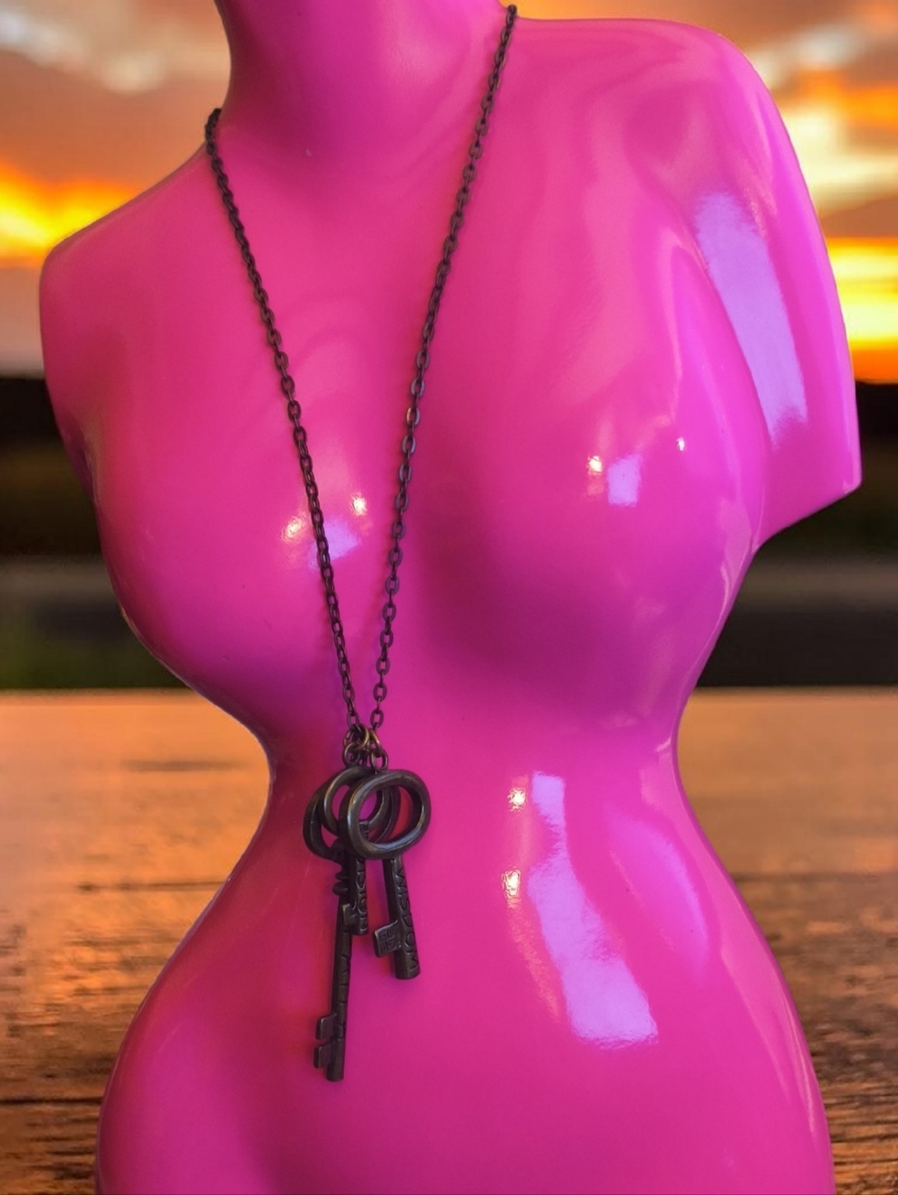 Good Work(s) Key Pendant Necklace - Bronze Faith, Vision and Wisdom